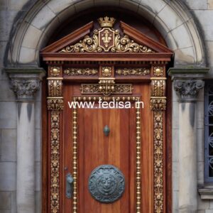 Vintage Wooden Door Pooja Door Bell Design No-11777