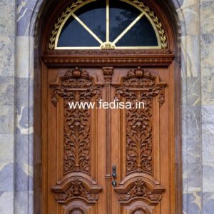 Mahogany Classic Doors Arch Design Door No-11828