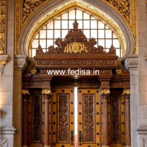 Handcrafted Wooden Door Puja Gate Design No-11830