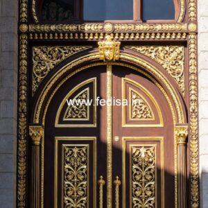 Ornate Door Design Wooden Balcony Door Design No-11836