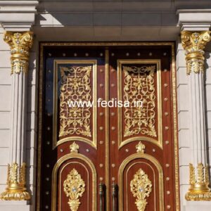 Double Door Classic Style Modern Metal Door Design No-11853