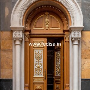 Antique Door Style Ganesh Design On Glass Door No-11862