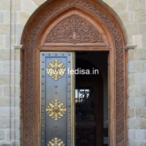 Wooden Carved Door Design Lakshmi Main Door Design No-11863