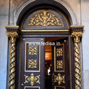 Handcrafted Wooden Door Folding Main Door Design No-11912