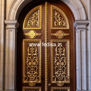 Hardwood Traditional Doors Pooja Room Door Design With Bells No-11913