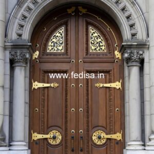 Solid Wood Classic Door Brass Design For Doors No-11990