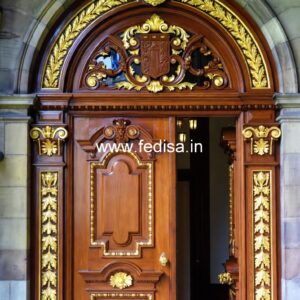 Teak Wood Door Design Main Door Ss Grill Design No-11991