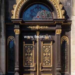 Traditional Carved Wooden Front Door Ideas One Door Design No-12010