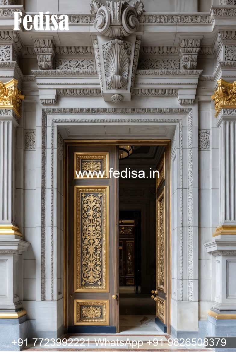 Heritage Door Design Pooja Room With Glass Door No-12029