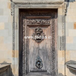 Engraved Wooden Door Double Door Aluminum Design No-12060
