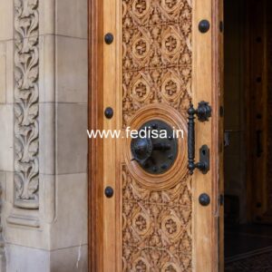 Front Entrance Classic Door Wooden Arch Door Design No-12086