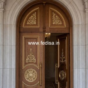 Solid Wood Classic Door Royal Wooden Door Design No-12154
