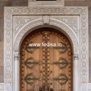 Royal Entrance Door Glass Etching Designs For Mandir No-12233