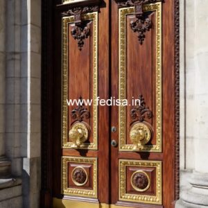 Victorian Door Design Wooden Round Double Door Design No-12243