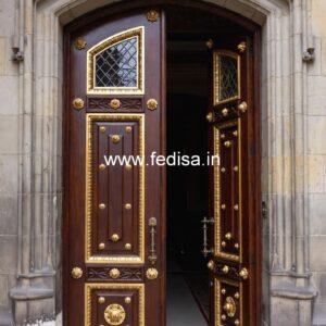 Elegant Double Door Classic Entry Design Plywood Door Design No-12300