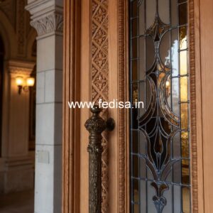 Bungalow Classic Door Design Main Door Glass Design No-12376