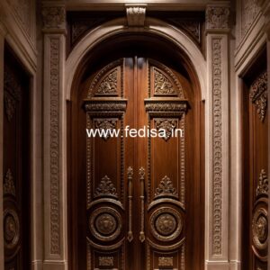 Arch Top Wooden Door Steel Door Design For House No-12387