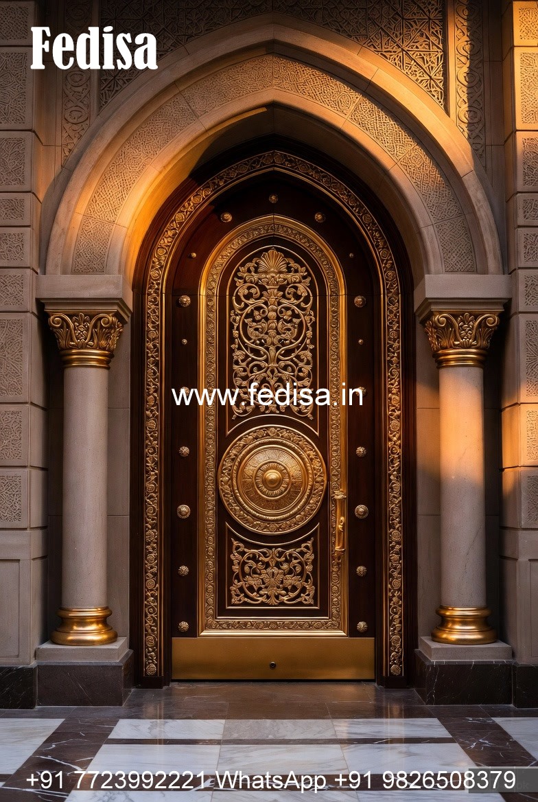 Carved Door Patterns Small Pooja Room Door Design No-12424