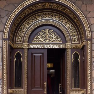 Vintage Wooden Door Double Door Gate Design No-12474