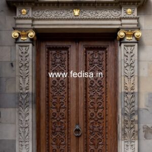 Solid Wood Classic Door Net Door Design For Home No-12482