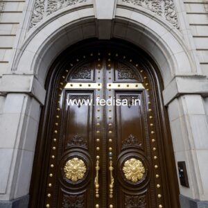 Hardwood Traditional Doors Main Entrance Modern Door Design No-12487