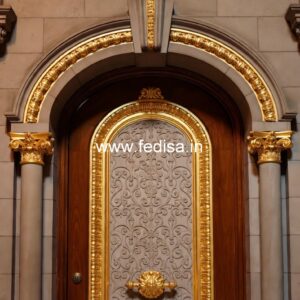Elegant Double Door Classic Entry Design Simple Wooden Door Design No-12505