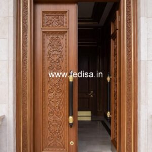 Elegant Double Door Classic Entry Design Wooden Sliding Door Design No-12546