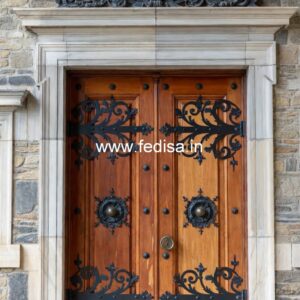 Mahogany Classic Doors Metal Safety Door Design No-12648