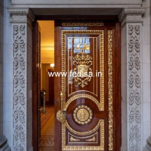 Mahogany Classic Doors Teak Wood Main Door Carving Designs No-12689