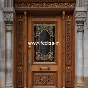 Solid Wood Classic Door Front Door Modern Double Door Design No-12728