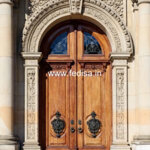 Handcrafted Wooden Door Aluminum Bathroom Door Design No-12773