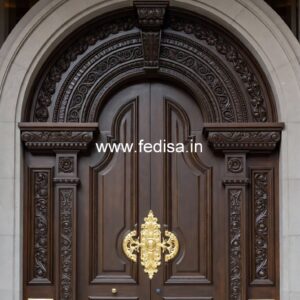 Elegant Double Door Classic Entry Design Sunmica Door Design 2026 Price No-12792