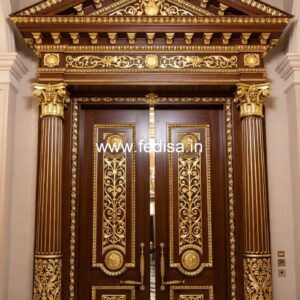 Mahogany Classic Doors Glass Door Design With Wooden Frame No-12853