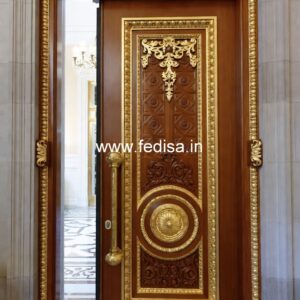 Engraved Wooden Door Modular Door Design No-12880