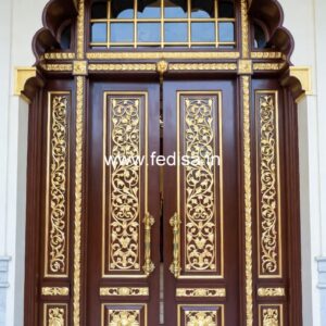 Antique Door Style Balcony Glass Door Design No-12887