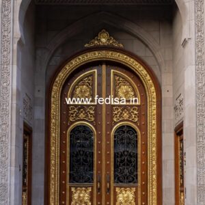 Mahogany Classic Doors Glass Door With Wooden Frame Design No-12935