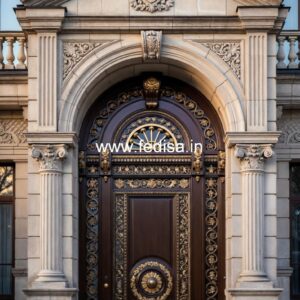 Carved Wooden Doors Front Door With Window Design No-12936