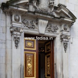 Double Door Classic Style Wooden Door Handles Designs No-12960