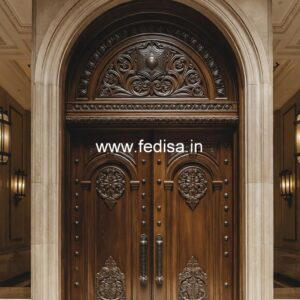 Glass Panel Classic Door Jali Door Design Wooden No-12963