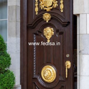Teak Wood Door Design Two Side Door Design No-13057