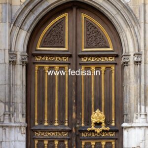 Glass Panel Classic Door Double Door Design Wood For Home No-13127