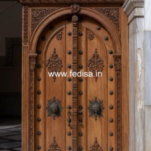 Classic Wooden Main Door Design For Home Frosted Glass Door Design No-13157