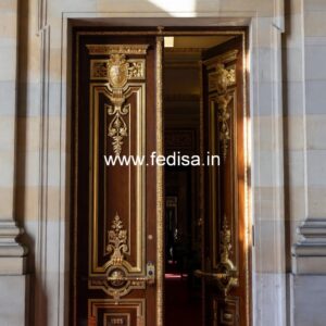 Mahogany Classic Doors Plywood Pooja Door Design No-13222