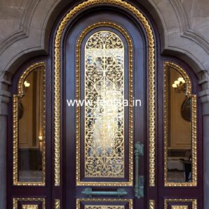 Elegant Double Door Classic Entry Design Door Handle Lock Design No-13243