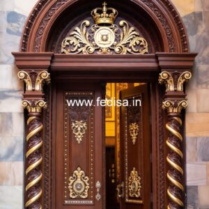 Engraved Wooden Door Modern Flush Door Design No-13249
