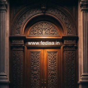 Engraved Wooden Door Front Safety Door Design No-13290