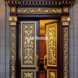 Arch Top Wooden Door Sliding Door For Pooja Room No-13330