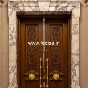 Hardwood Traditional Doors Shop Front Glass Door Design No-13348