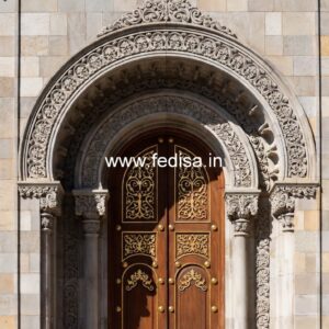 Italian Style Wooden Doors Main Door Flower Design No-13355