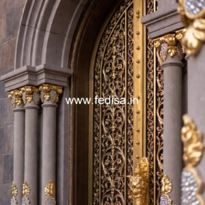 Elegant Double Door Classic Entry Design Molding Door Design No-13448